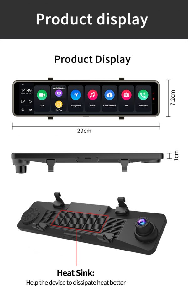 product display of car dash camera