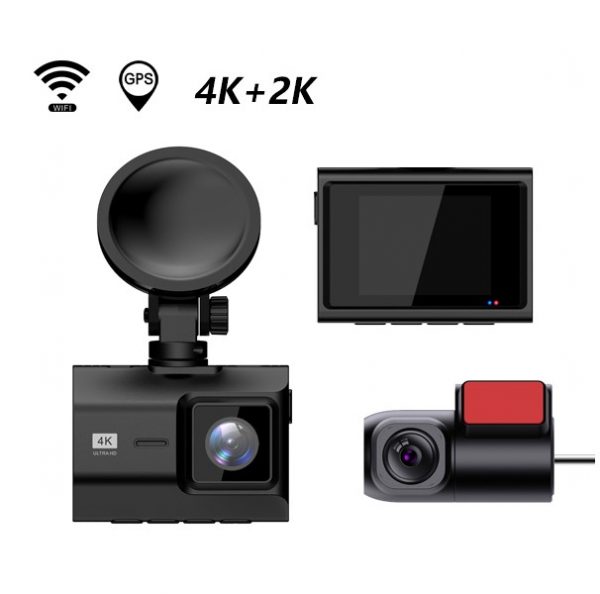 4k+2k dual lens high definition car DVR